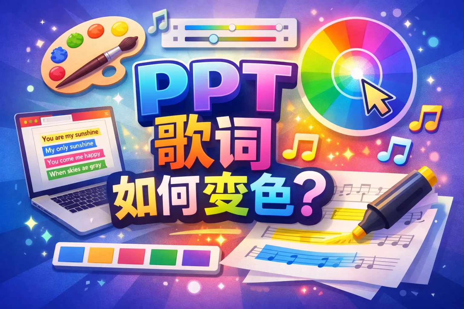 ppt歌词如何变色
