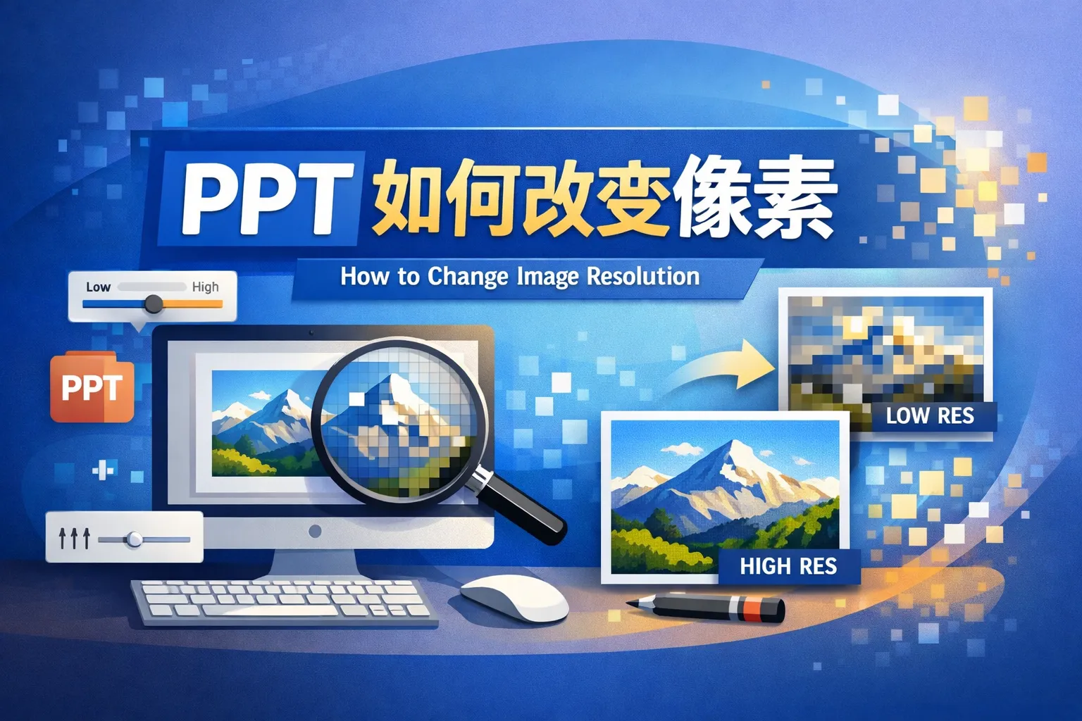 ppt如何改变像素