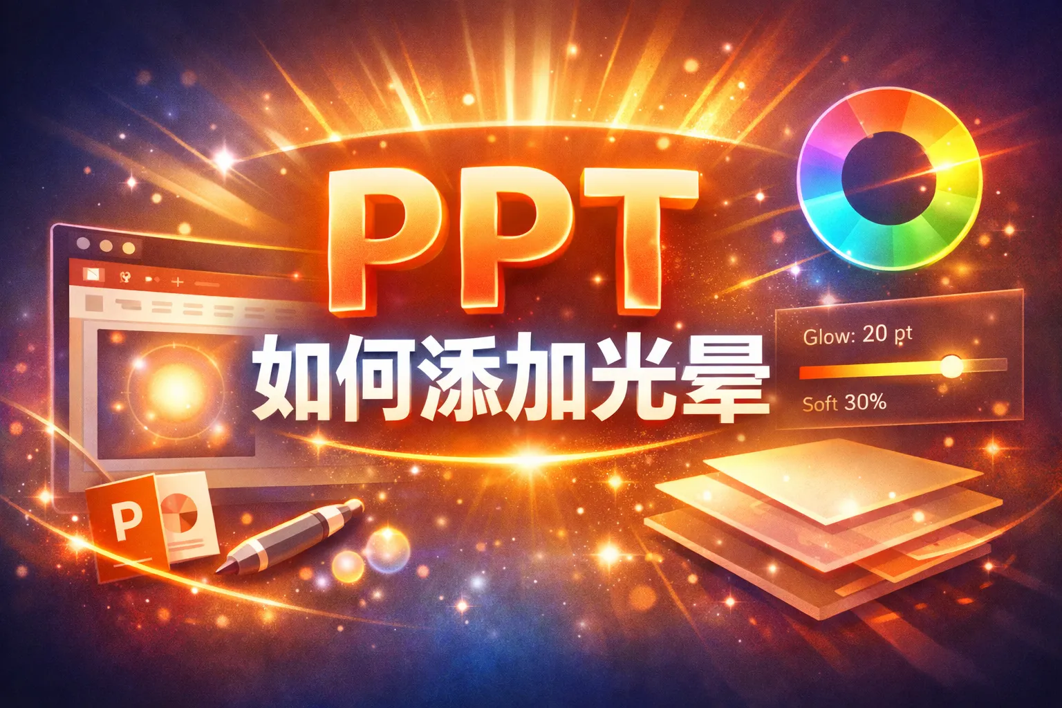 ppt如何添加光晕