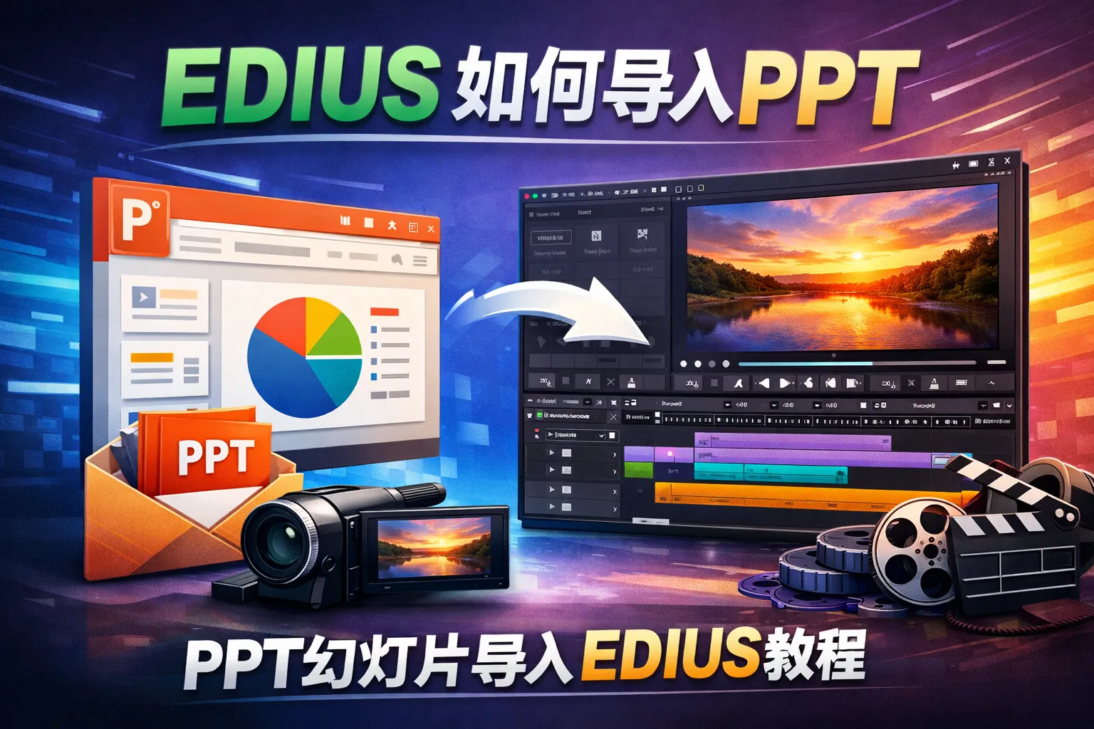 edius 如何导入ppt