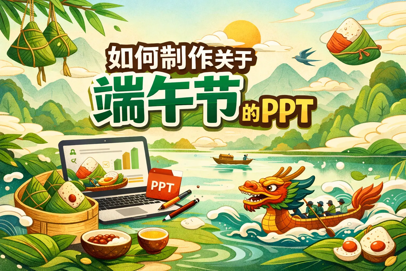 如何制作关于端午节的ppt