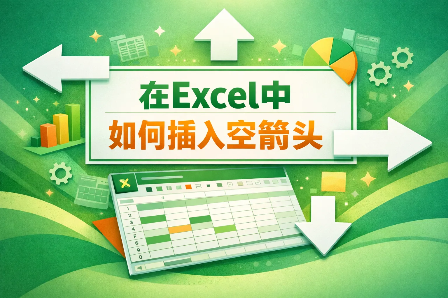 在excel中如何插入空箭头