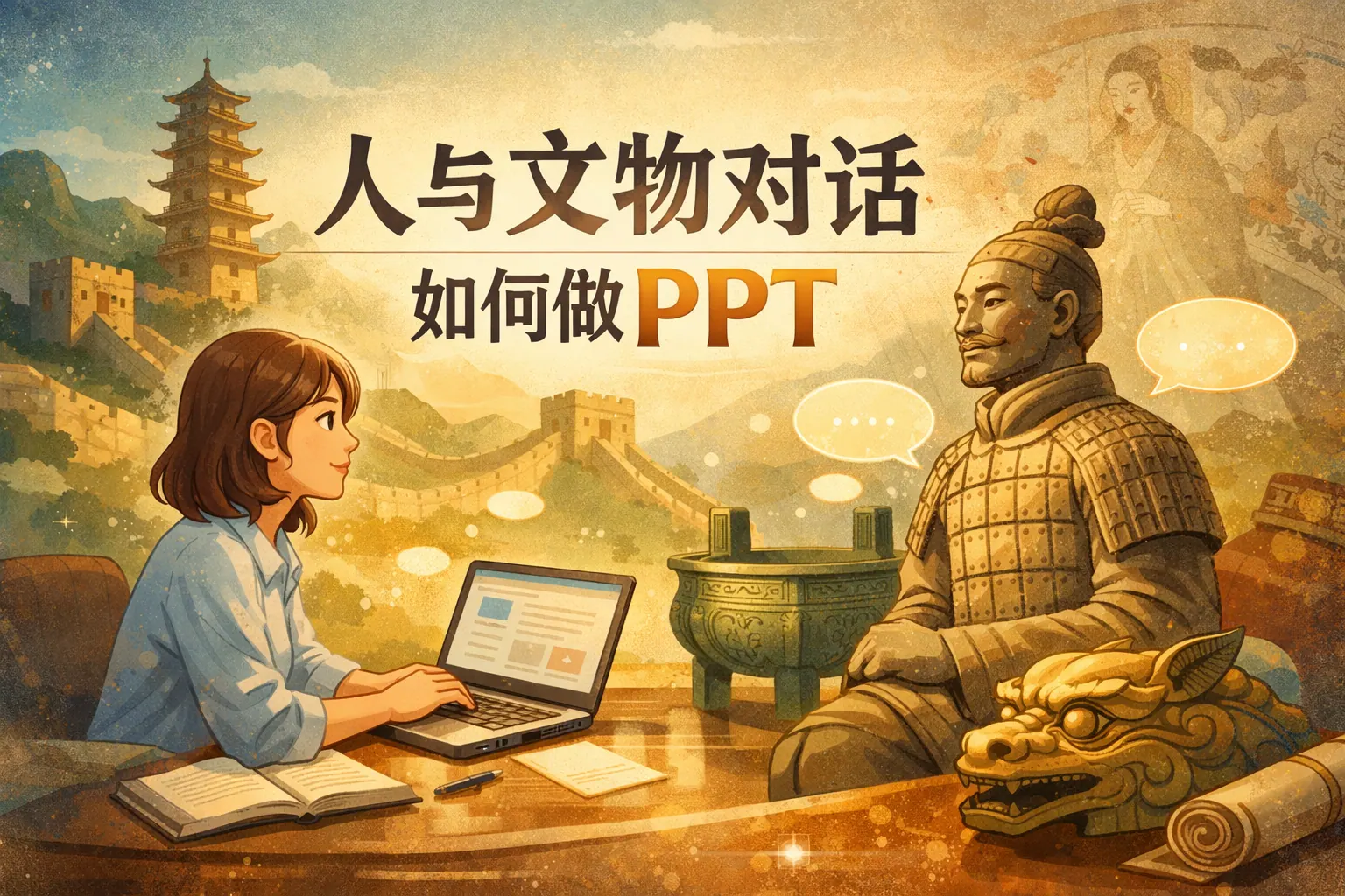人与文物对话如何做ppt