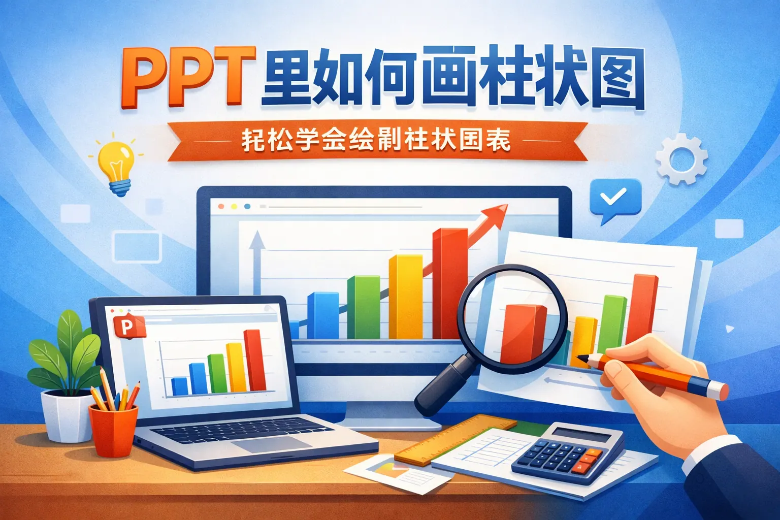 ppt里面如何画柱状图