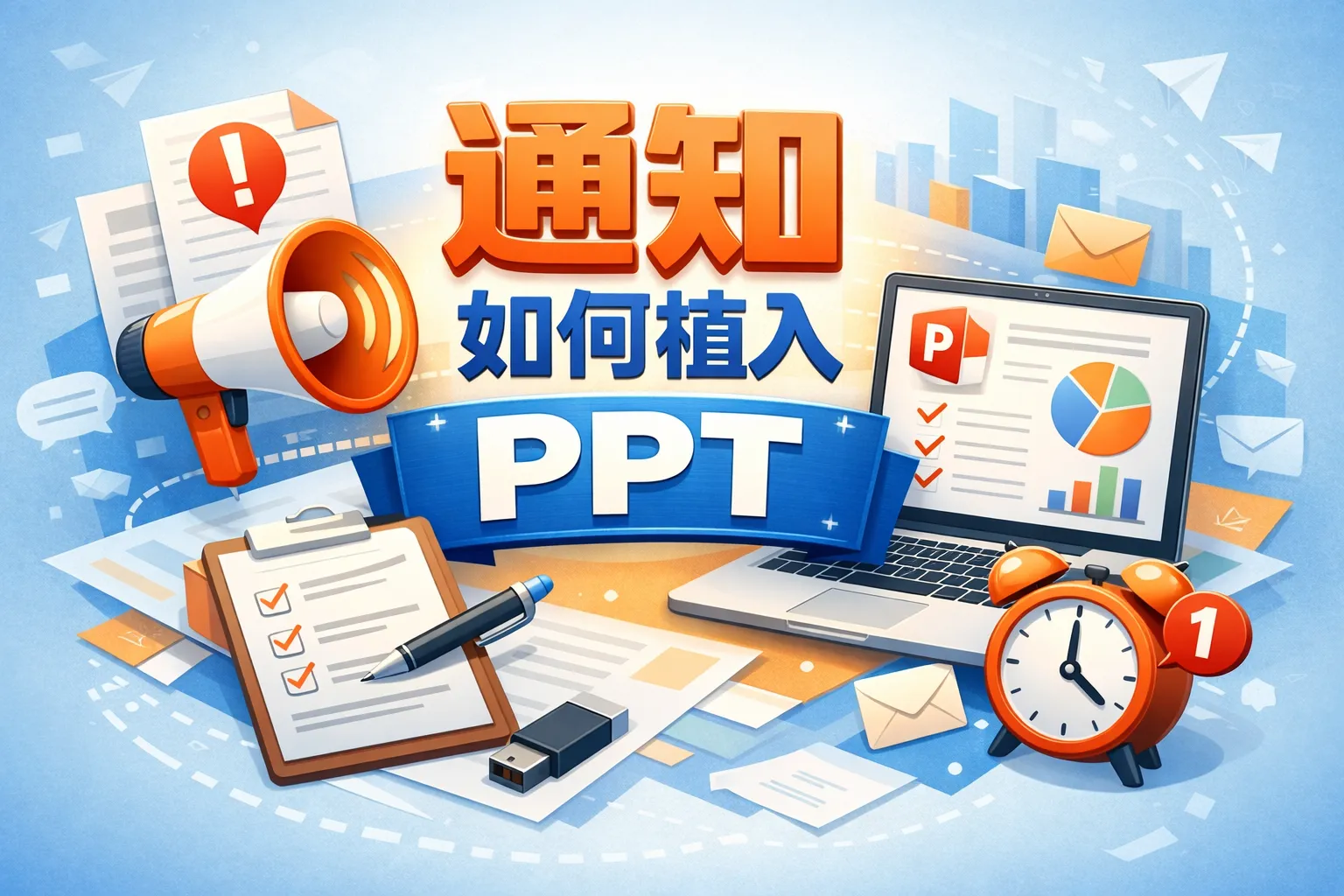 通知如何植入ppt