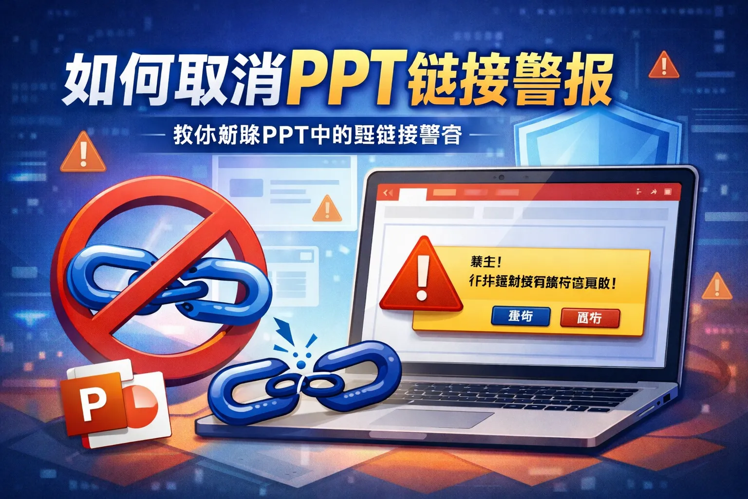 如何取消ppt链接警报