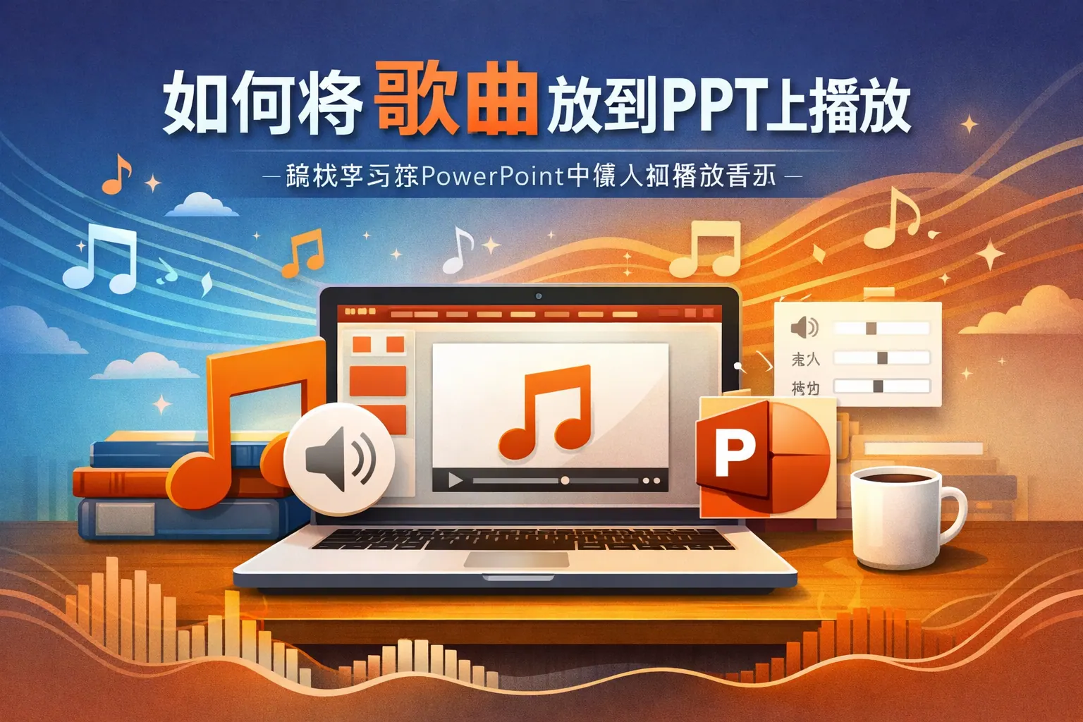 如何将歌曲放到PPT上播放