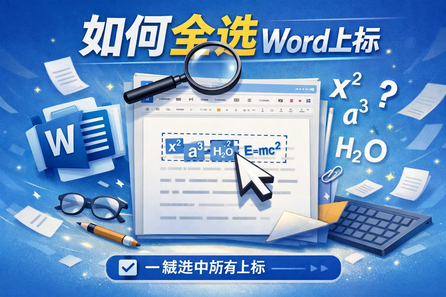 如何全选word上标