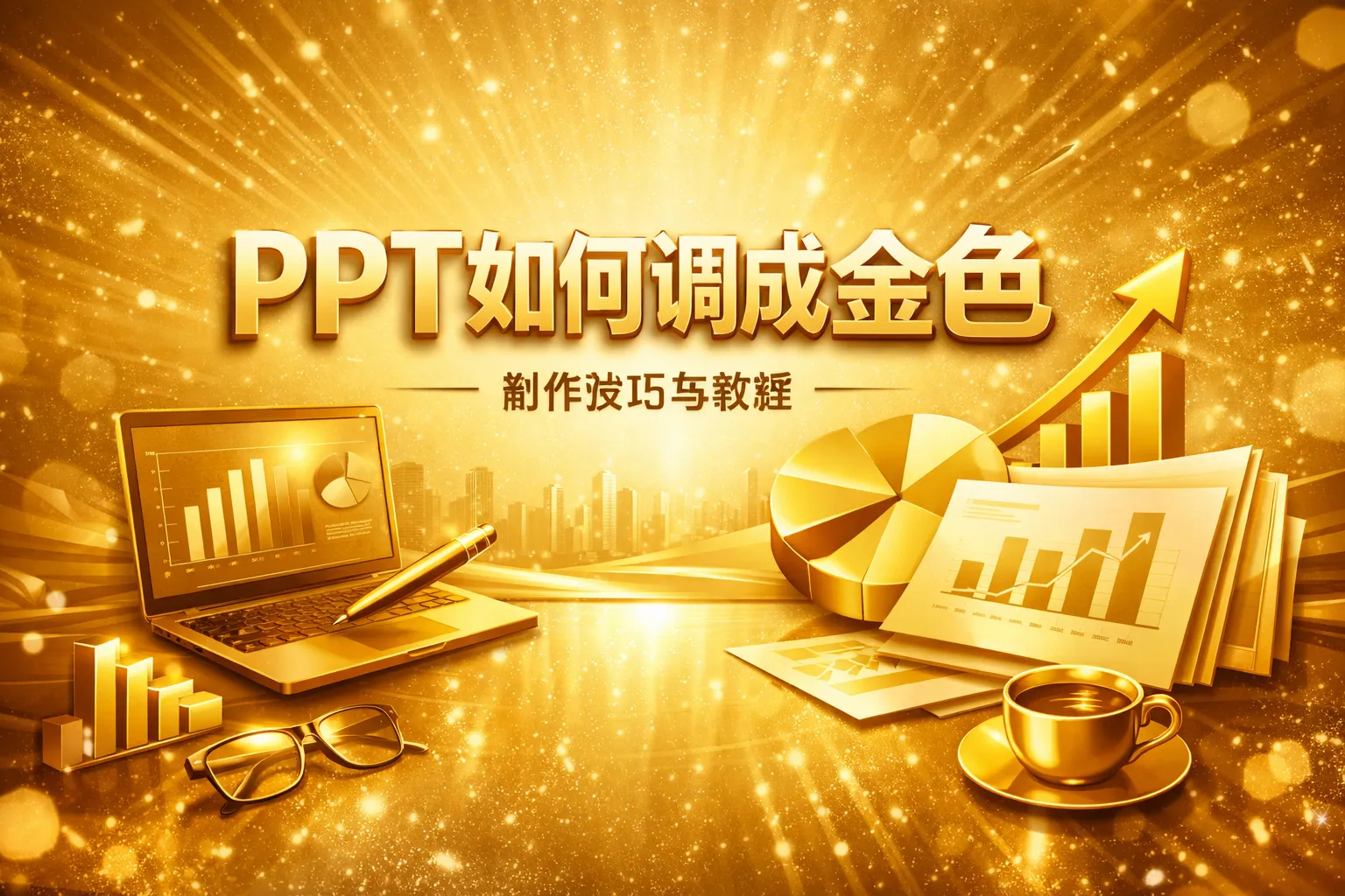 ppt如何调成金色