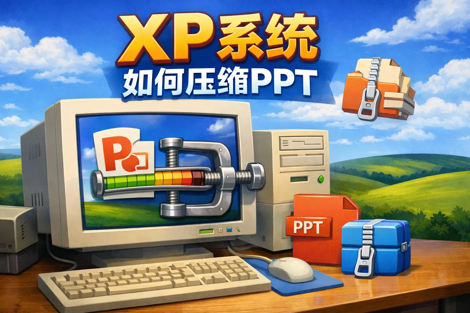 xp系统如何压缩ppt