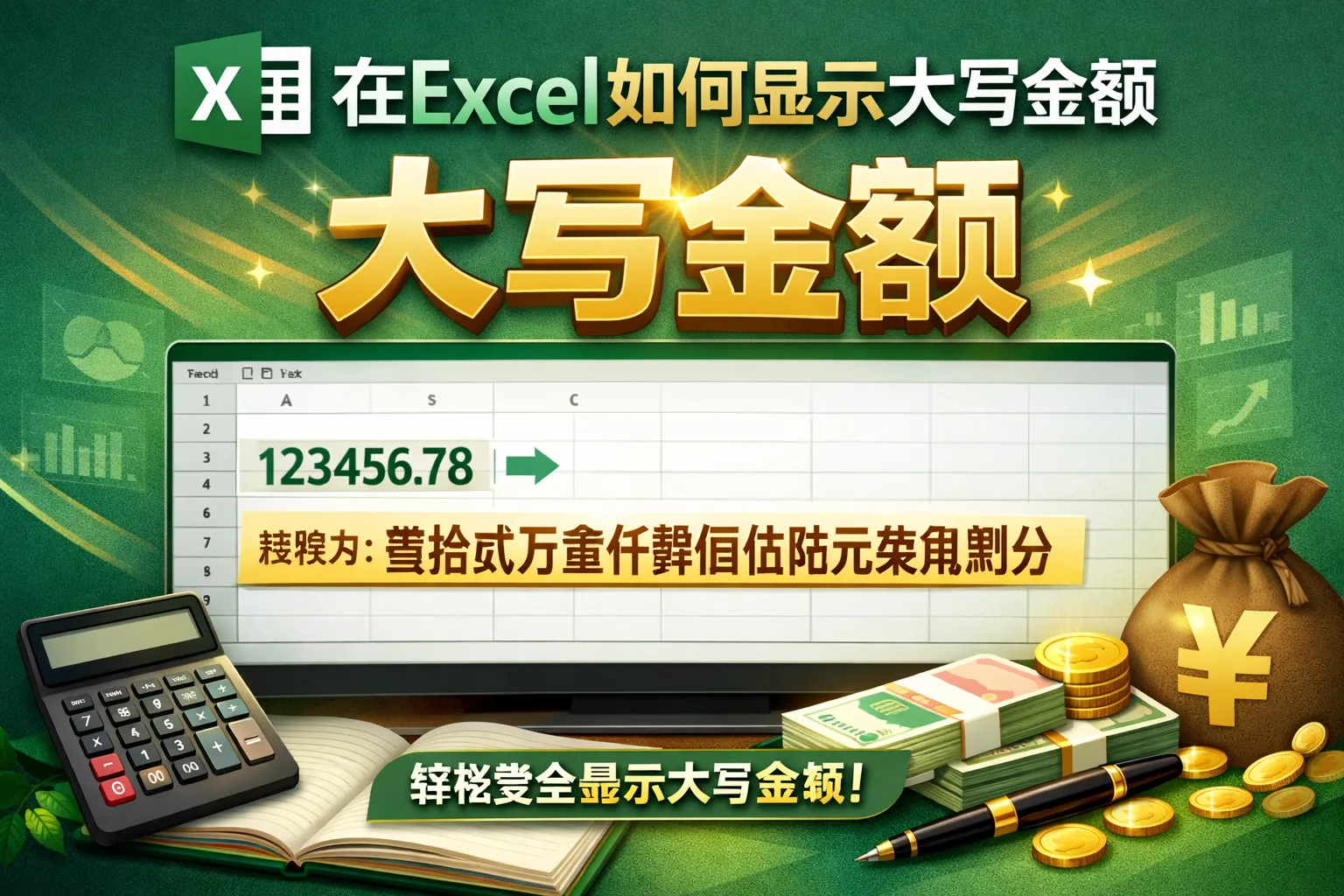 在excel如何显示大写金额