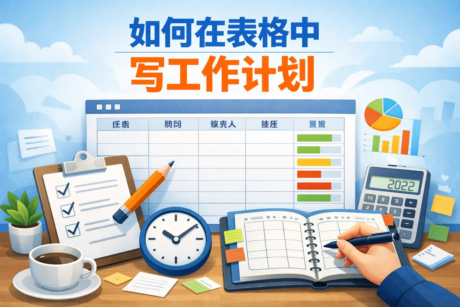 如何在表格中写工作计划