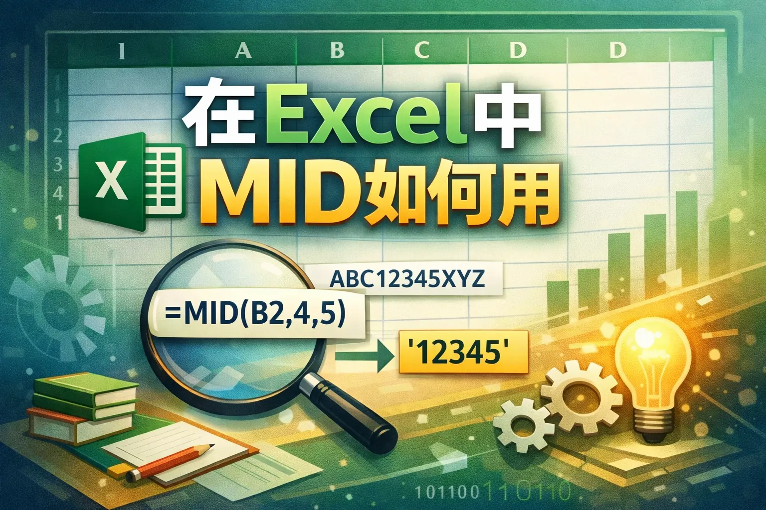 在excel中mid如何用