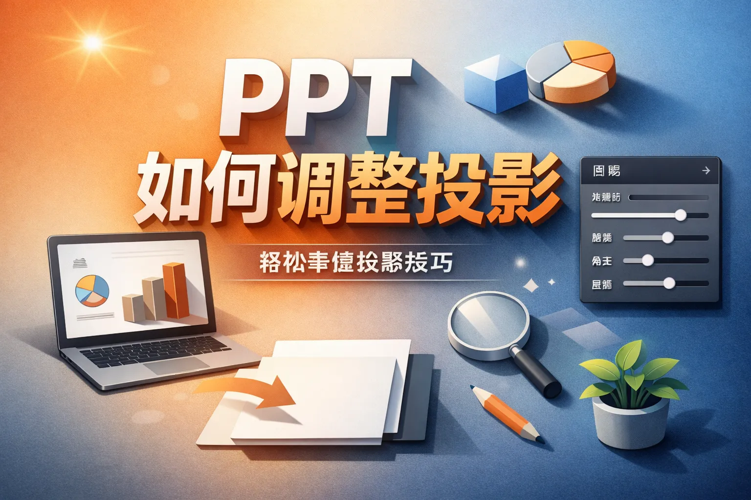 ppt如何调整投影