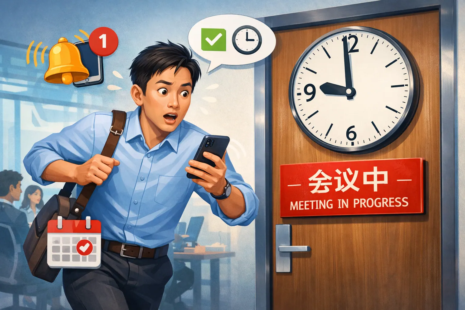 如何提醒员工按时参会