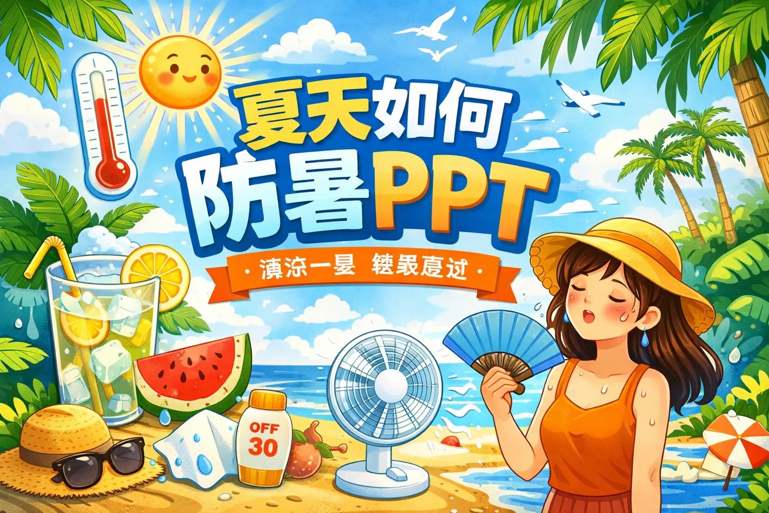 夏天如何防暑PPT