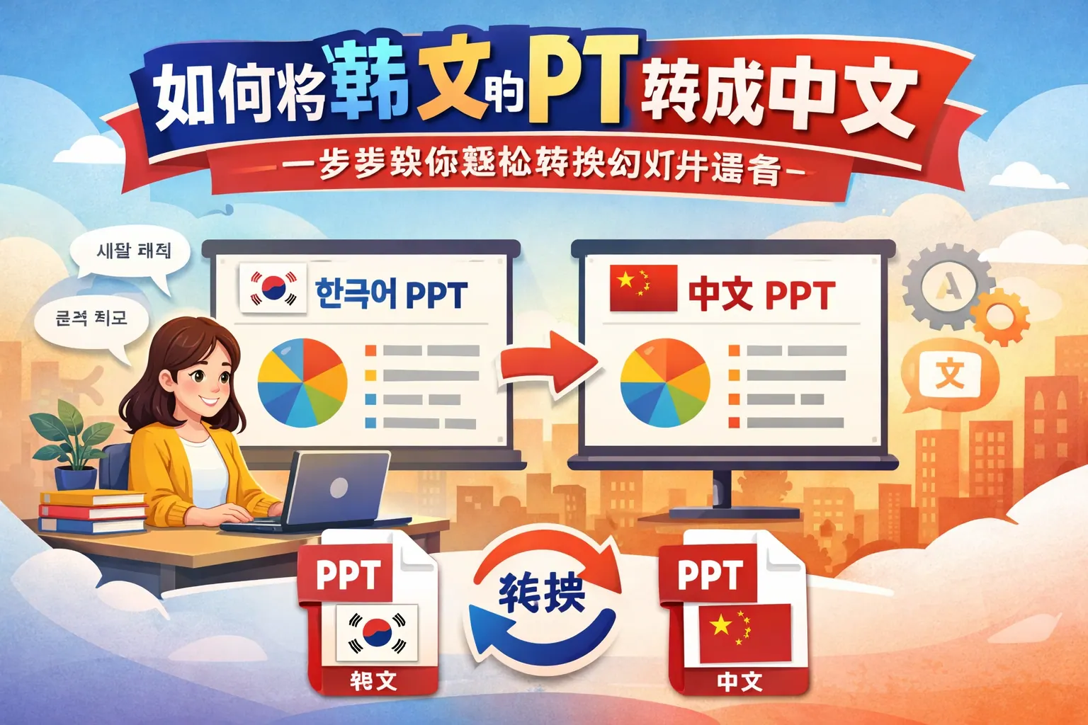 如何将韩文的ppt转成中文