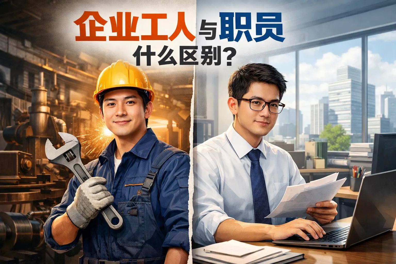 企业工人与职员什么区别