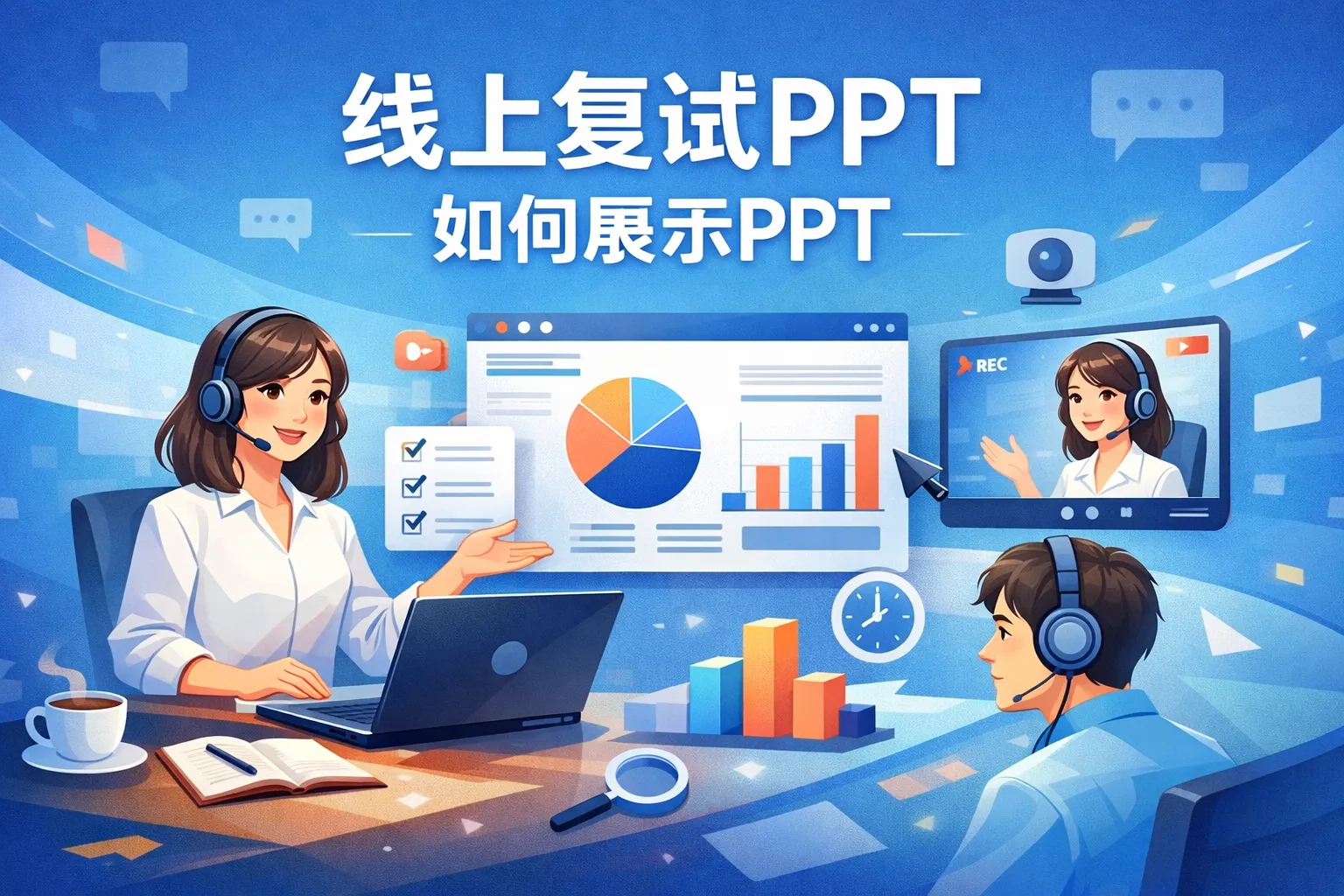 线上复试ppt如何展示ppt