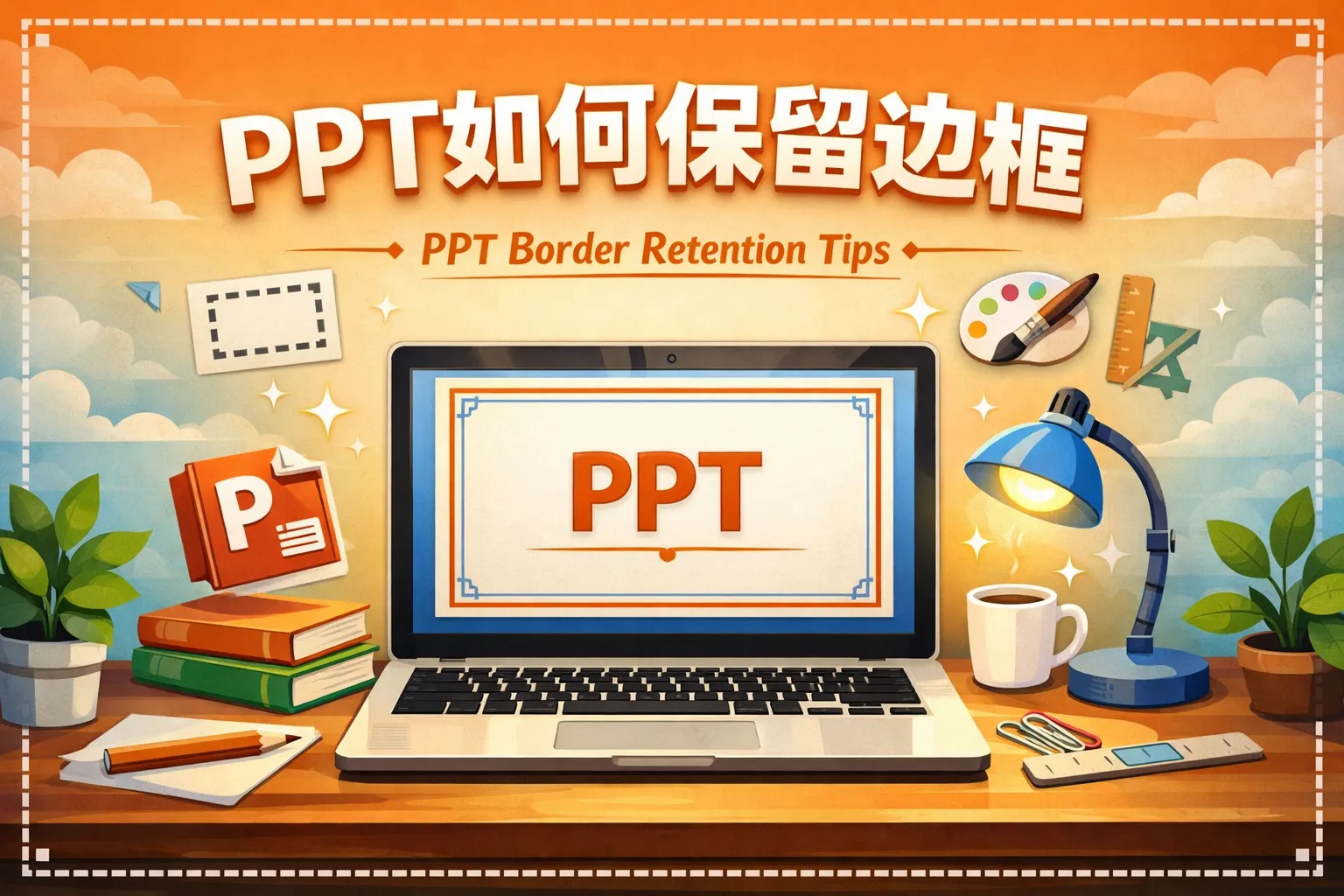 ppt如何保留边框