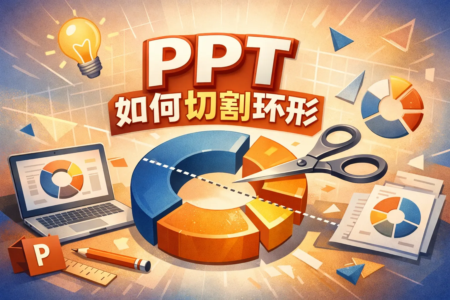 ppt如何切割环形