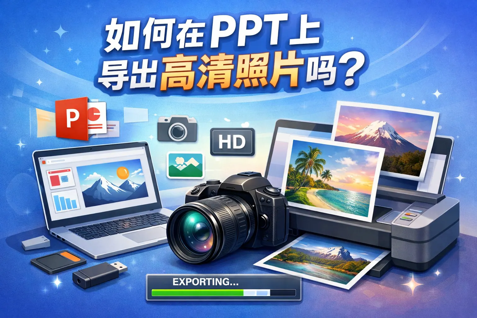 如何在ppt上导出高清照片吗