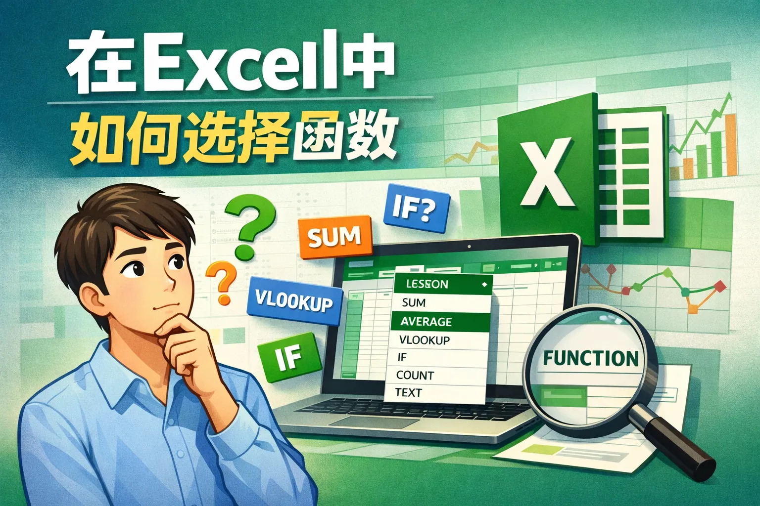 在excel中 如何选择函数