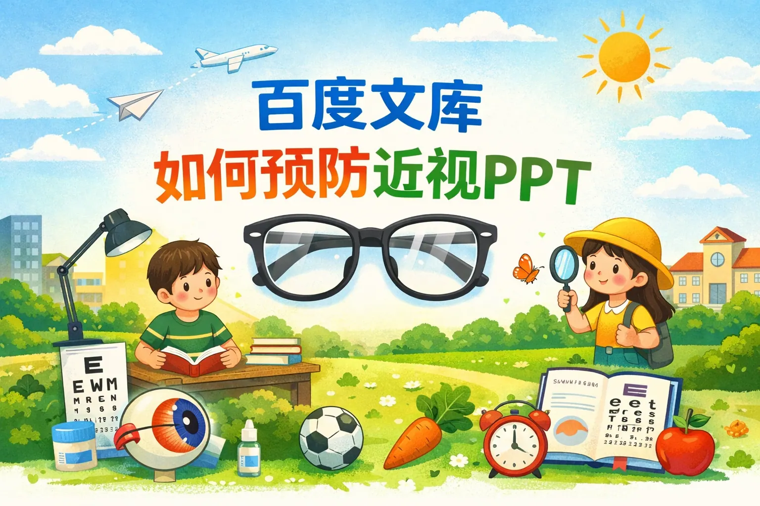 百度文库如何预防近视ppt