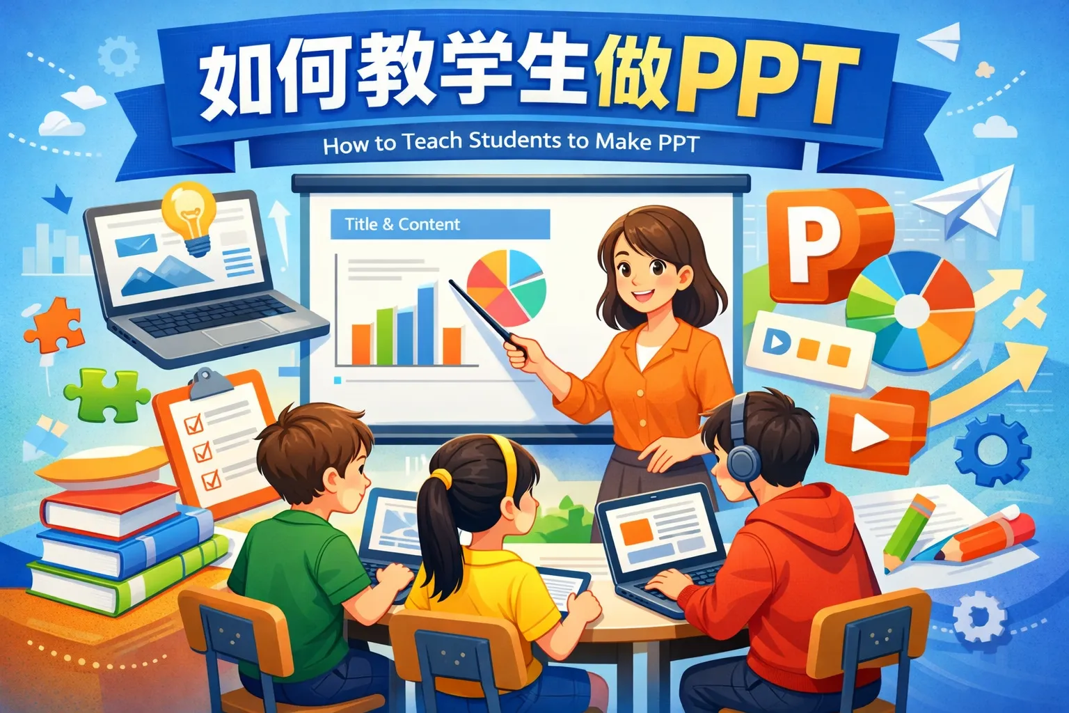 如何教学生做ppt