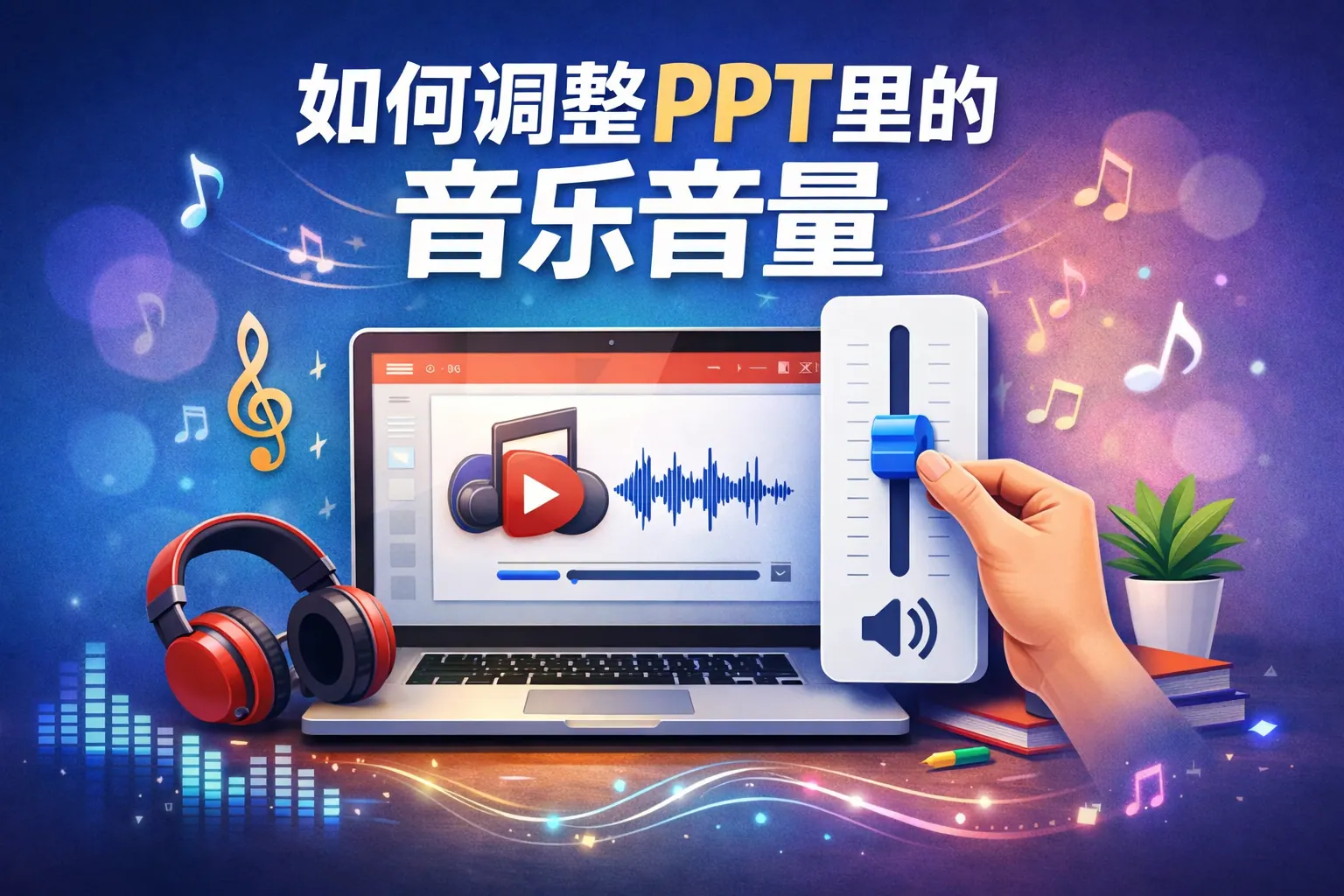 如何调整ppt 里的音乐音量
