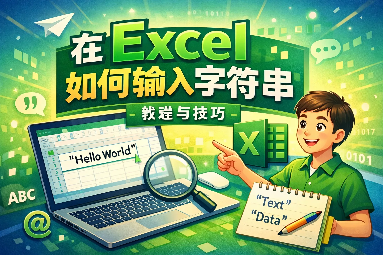 在excel如何输入字符串
