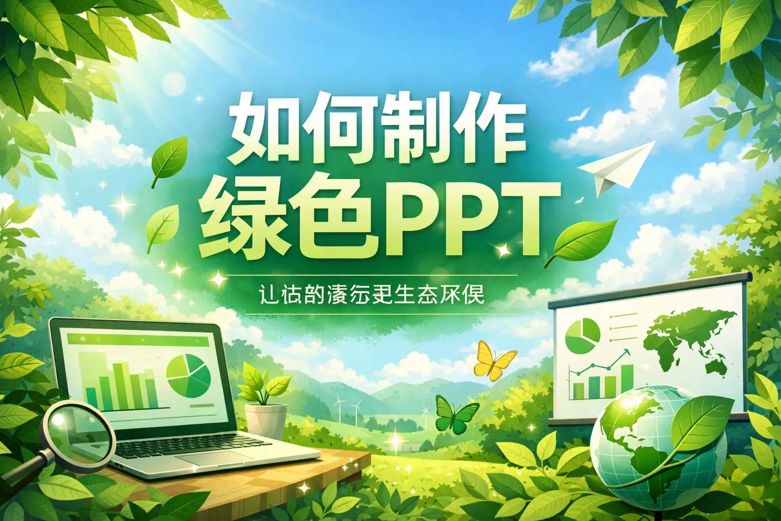 如何制作绿色ppt