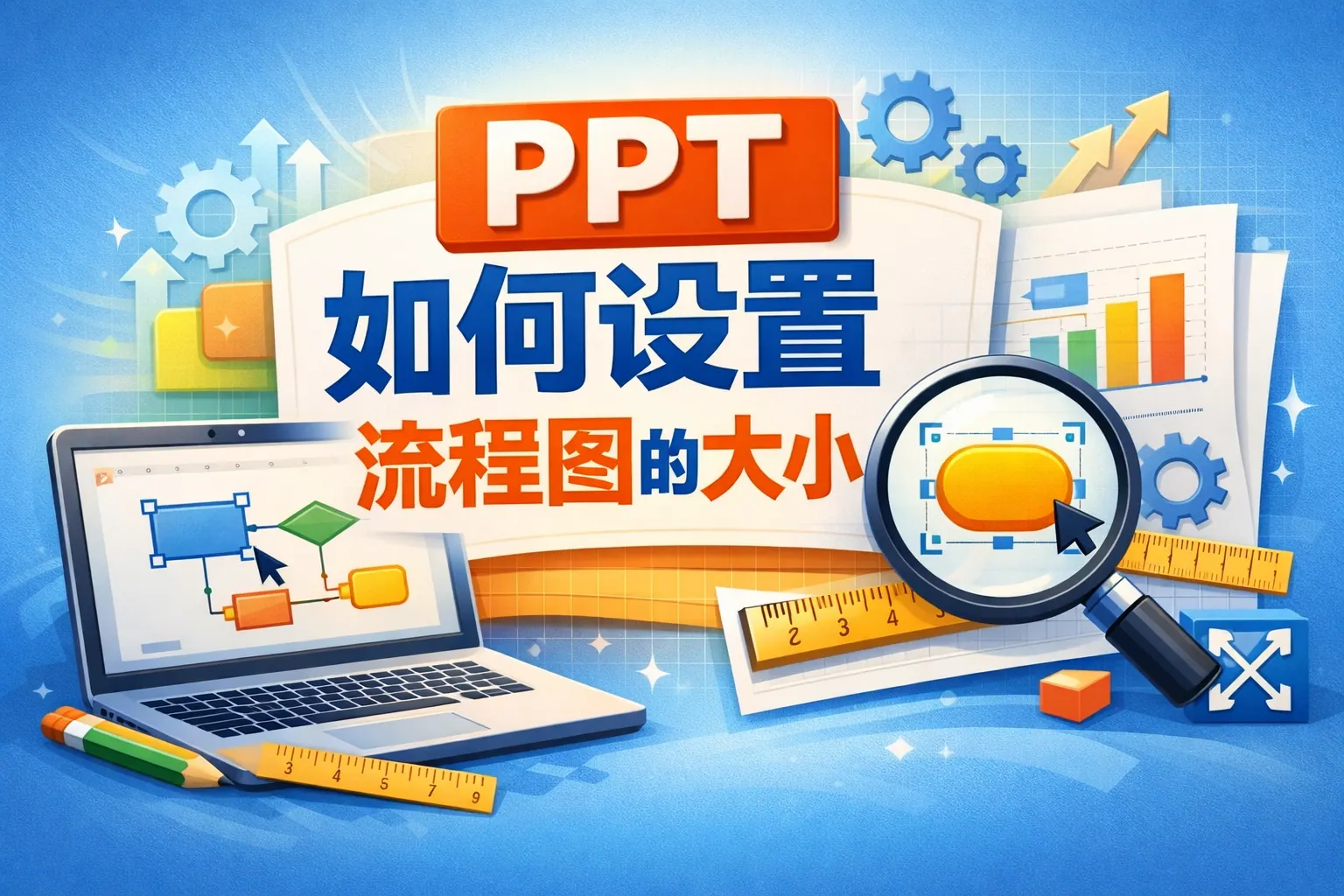 PPT如何设置流程图的大小