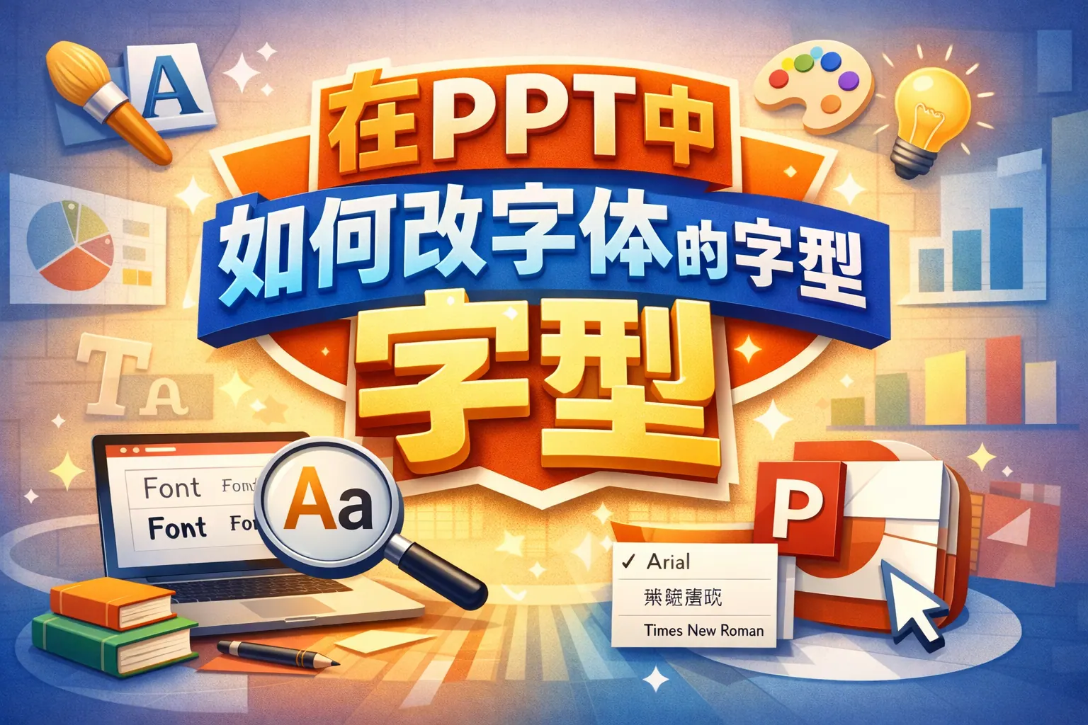 在ppt中如何改字体的字型