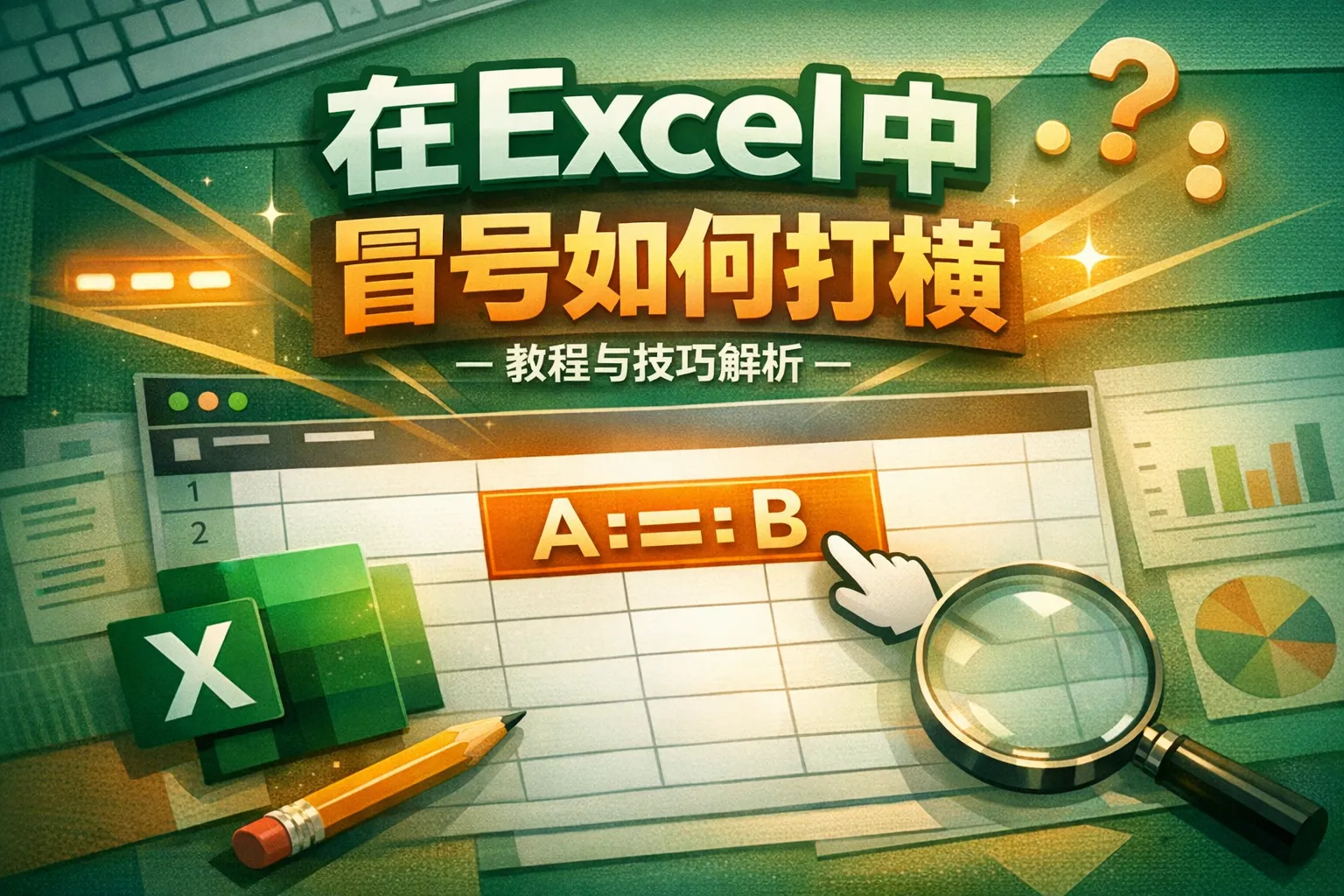 在excel中冒号如何打横