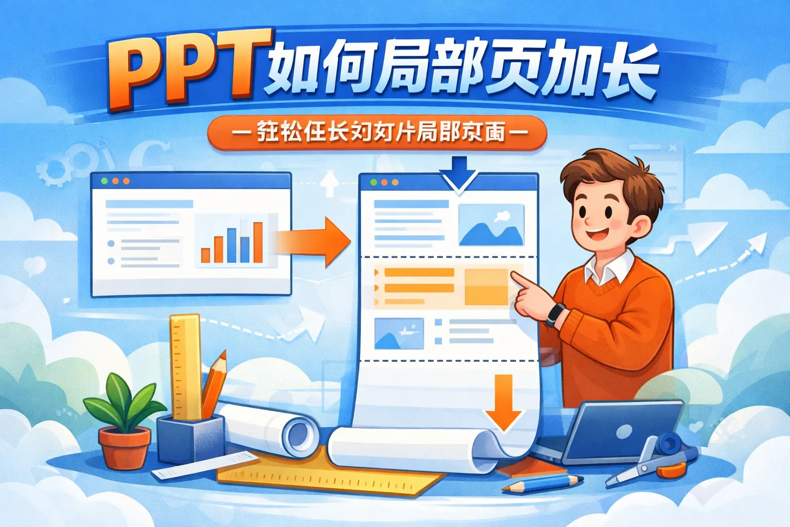 ppt如何局部页加长