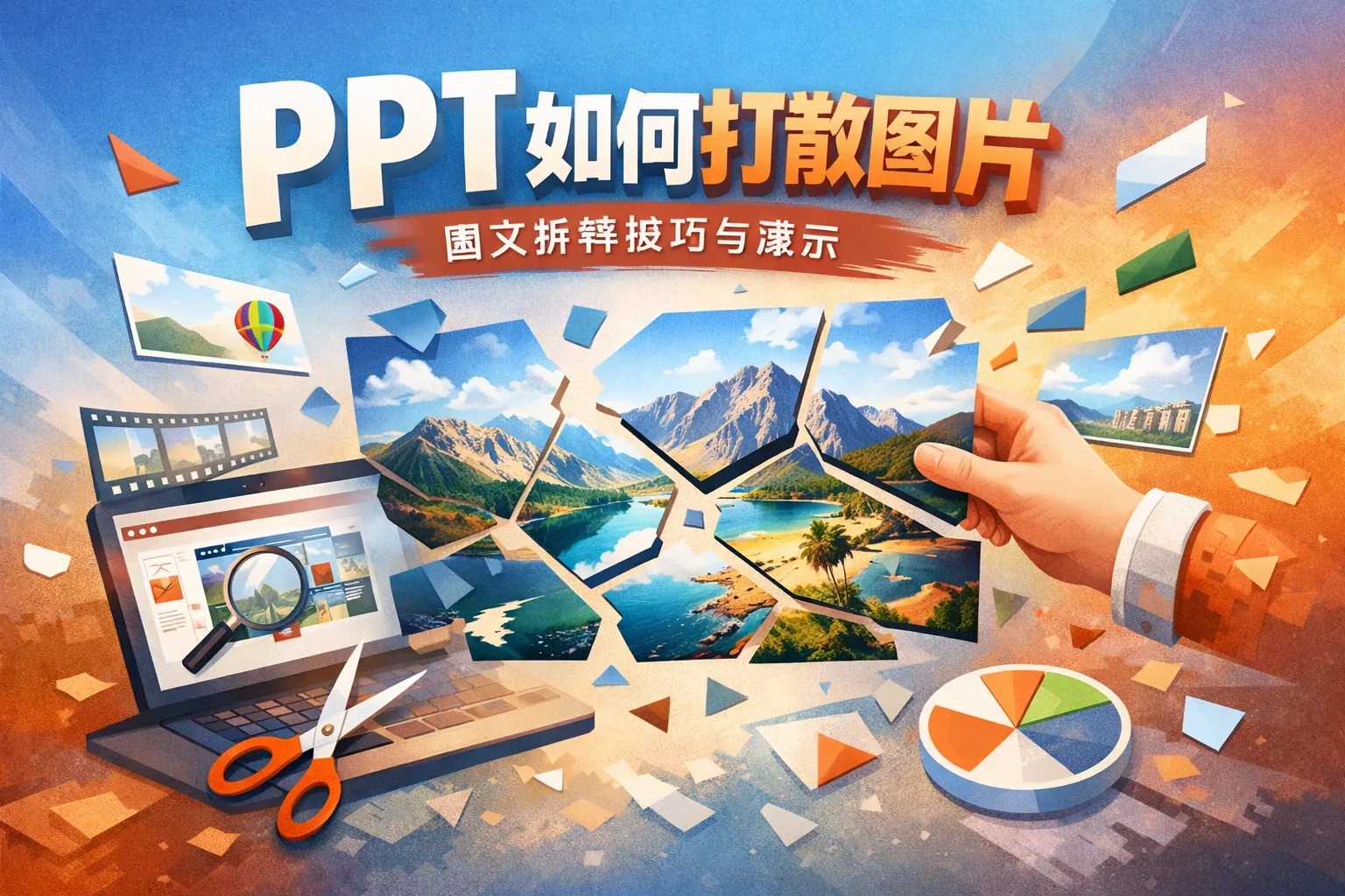 ppt如何打散图片