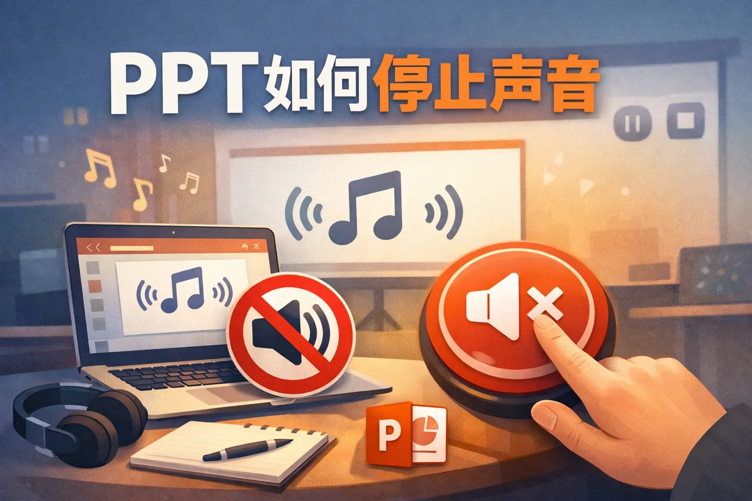 ppt如何停止声音