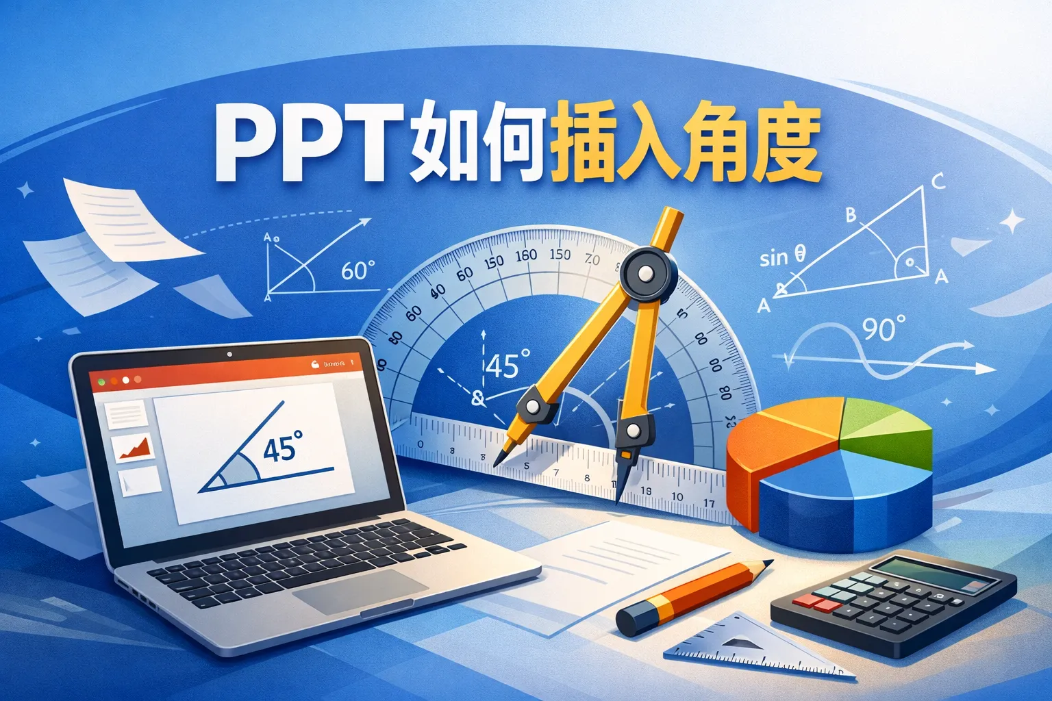 ppt如何插入角度