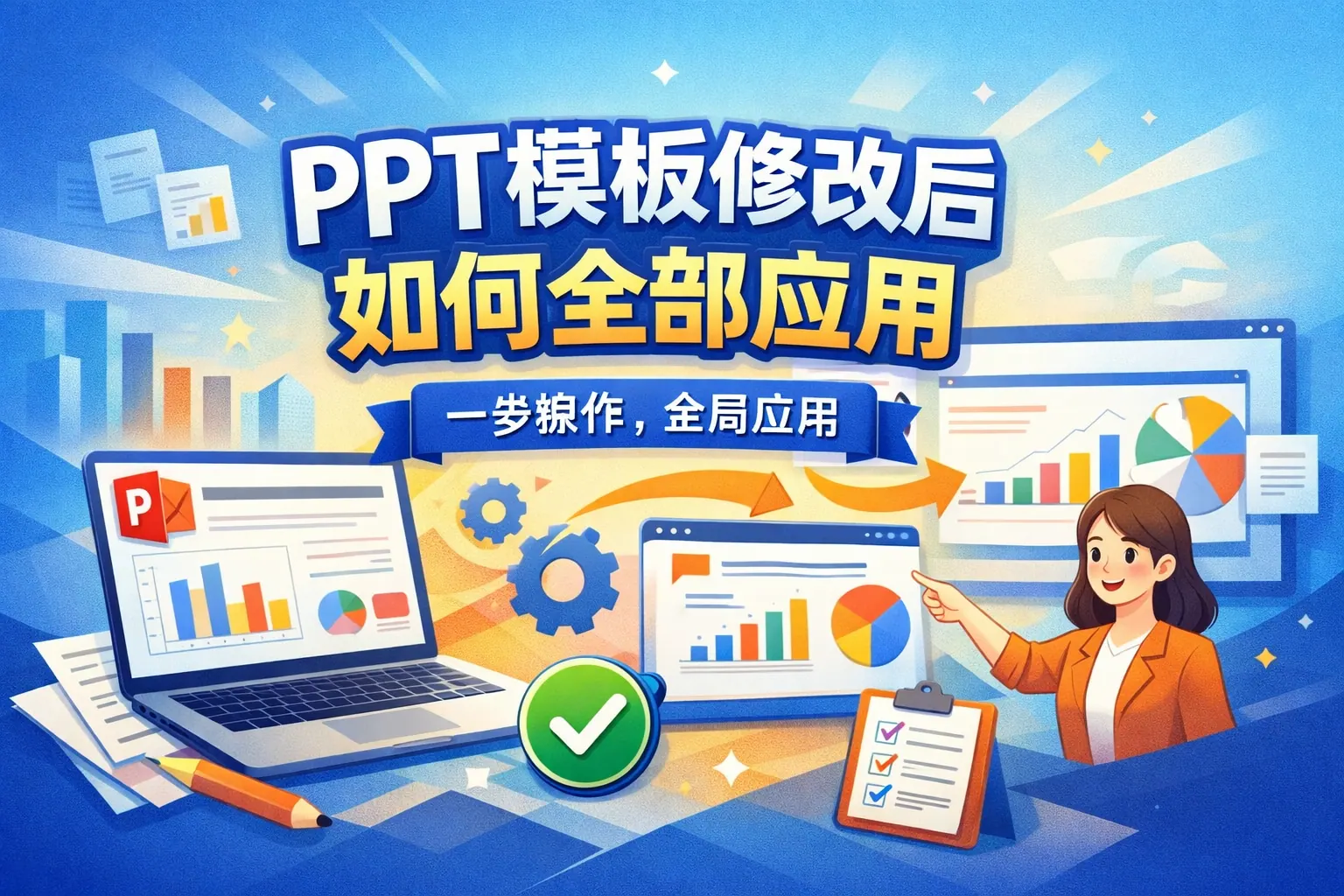 ppt模板修改后如何全部应用