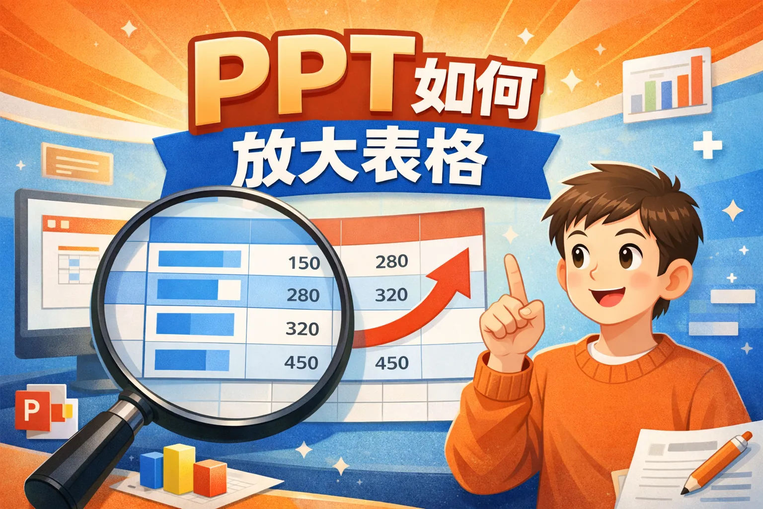 ppt如何放大表格
