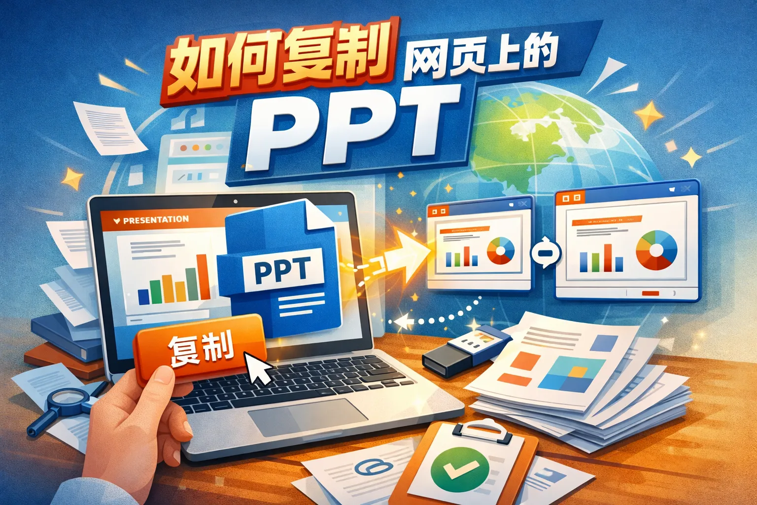 如何复制网页上的ppt