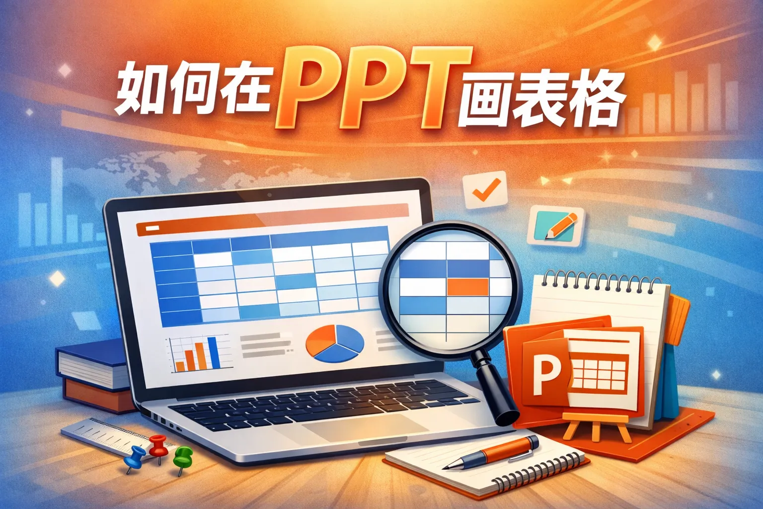 如何在ppt画表格