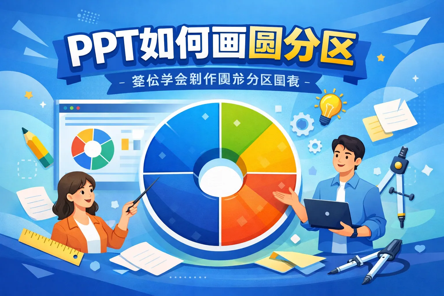 ppt如何画圆分区