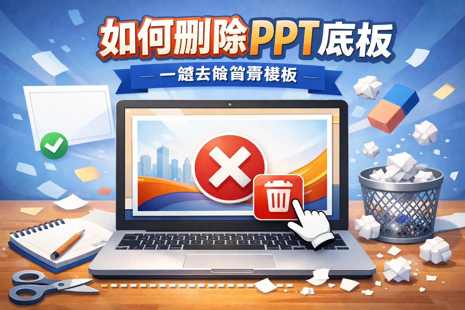 如何删除ppt底板