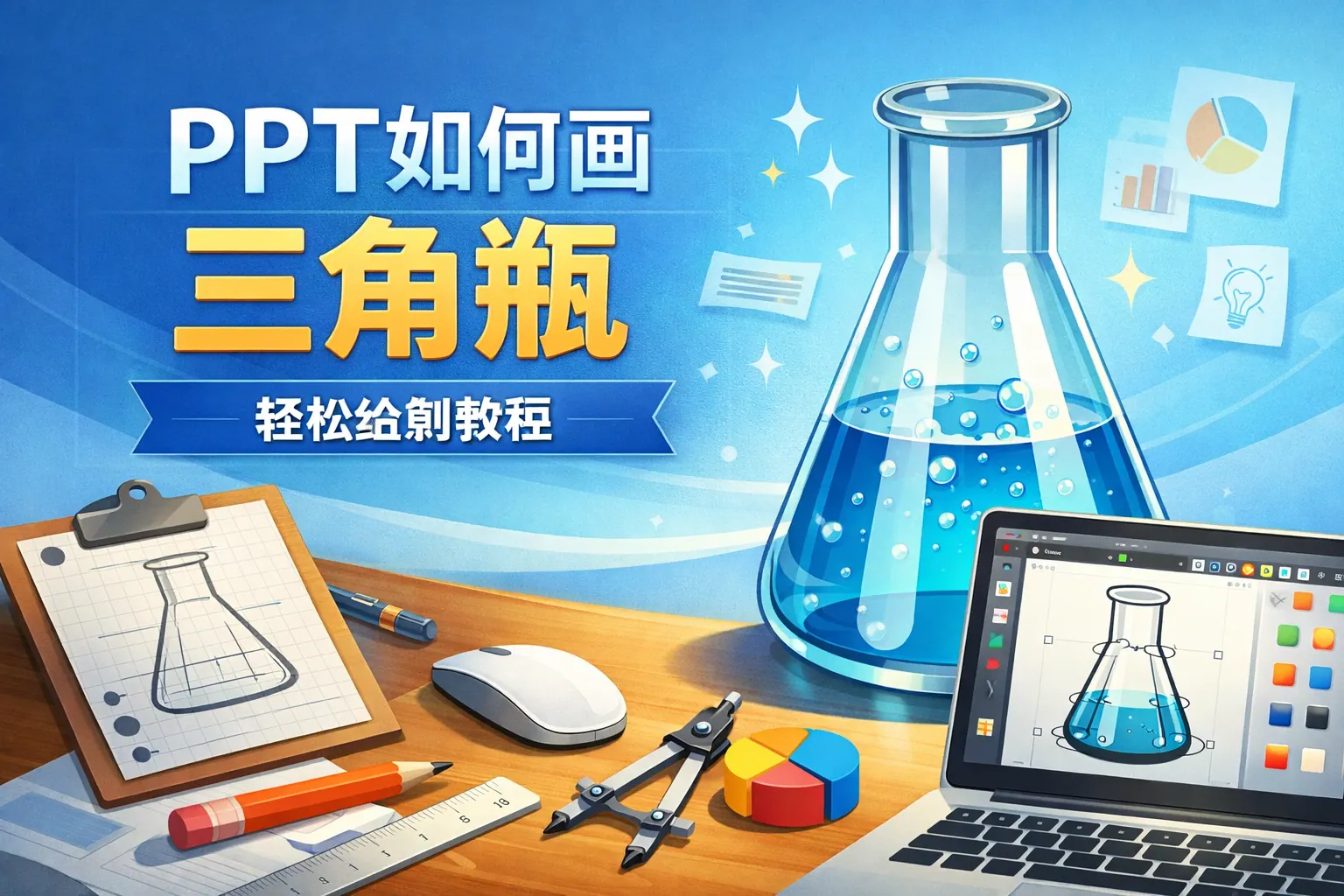 ppt如何画三角瓶