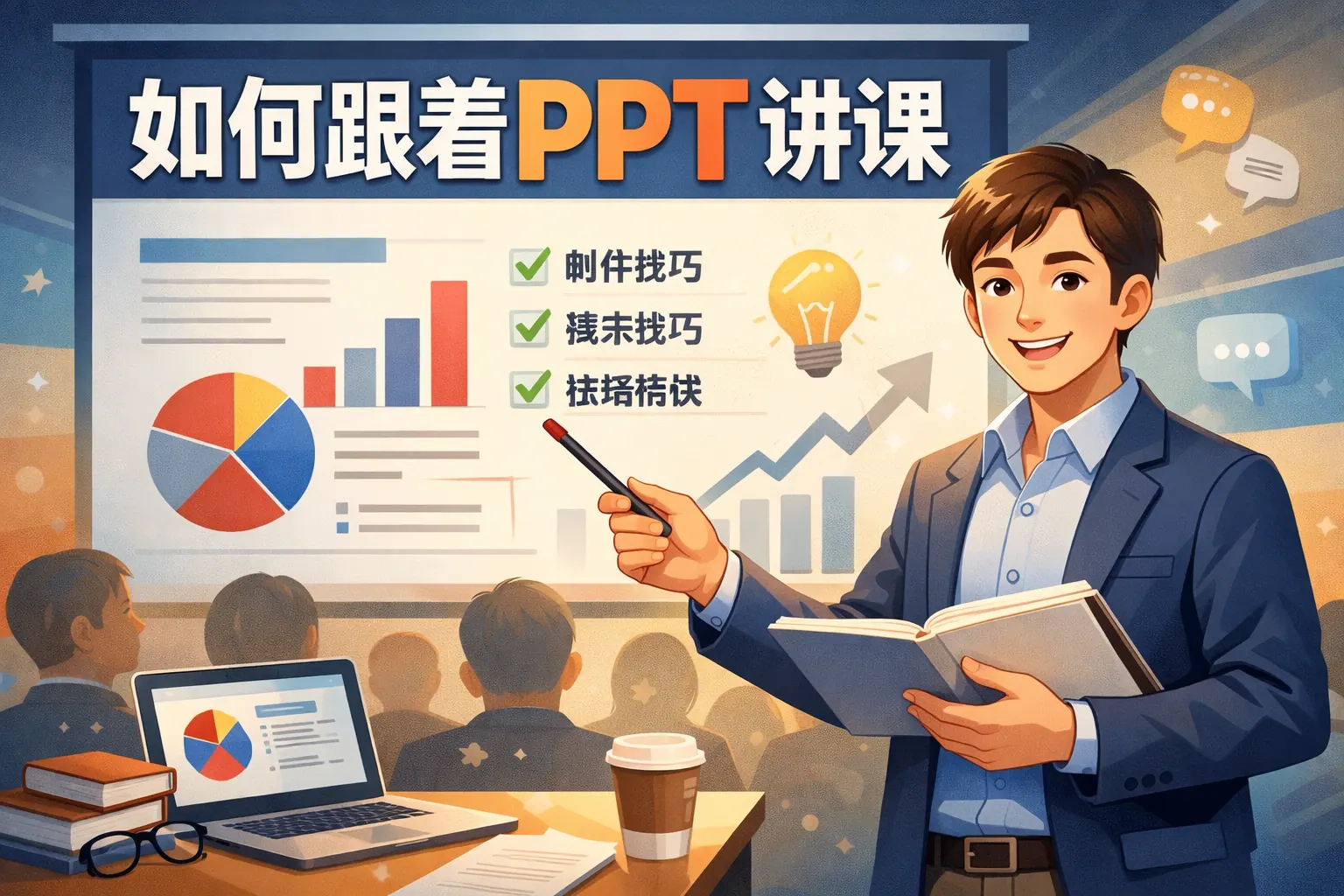 如何跟着ppt讲课