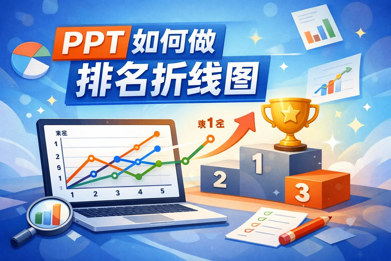 ppt如何做排名折线图