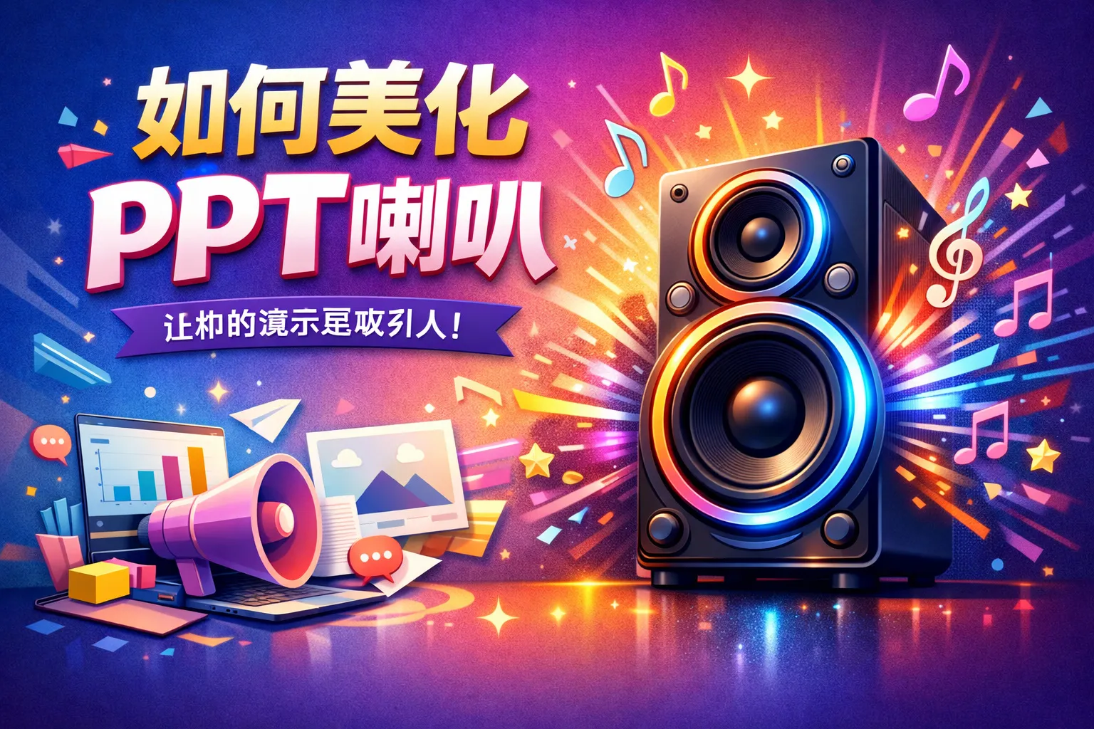 如何美化ppt喇叭