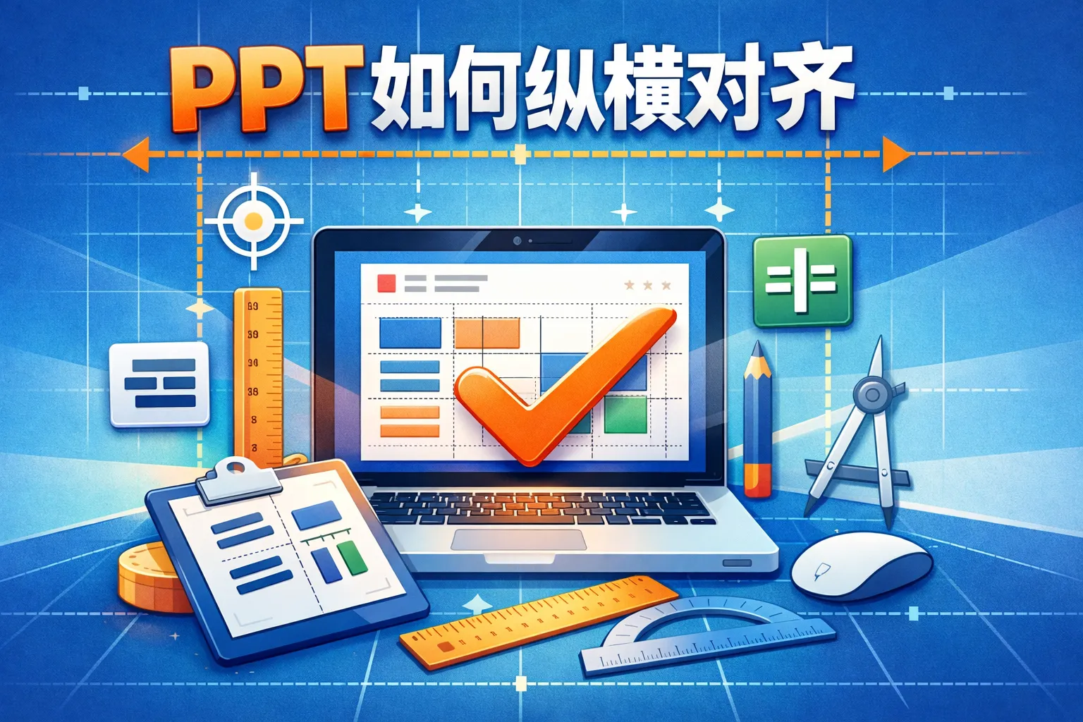 ppt如何纵横对齐